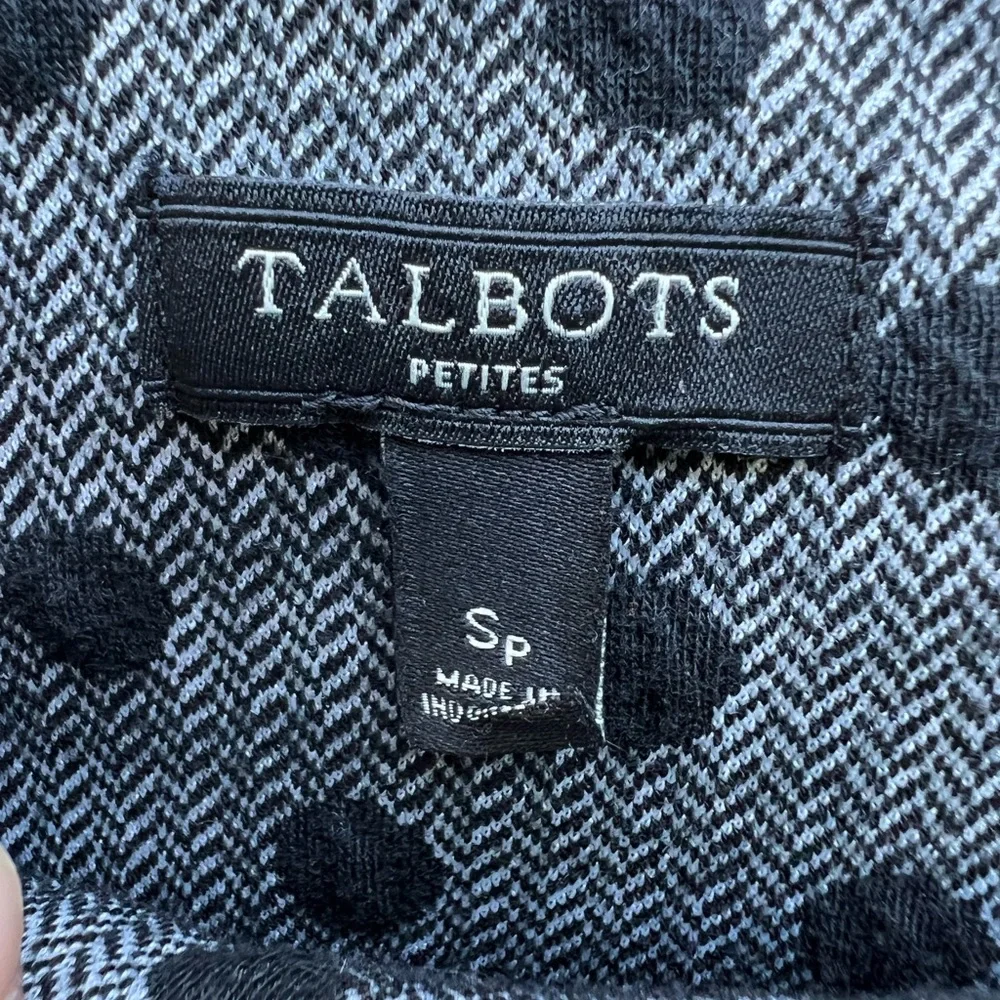 TALBOTS Black and Gray Polka Dot Dress Women’s Small Petite